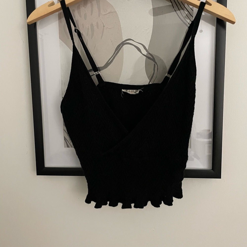 Free People Black Crop Top - Picture 1 of 5